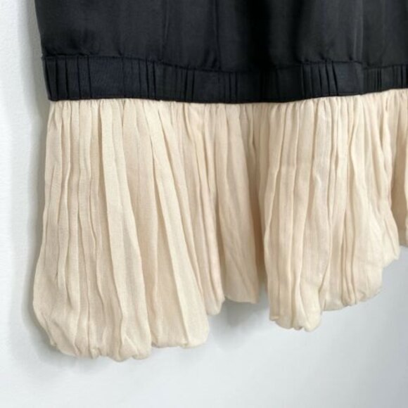 ANTHROPOLOGIE x YOANNA BARASCHI Size 10 Dress Silk Black Cream Lined Prom Formal - Picture 4 of 12